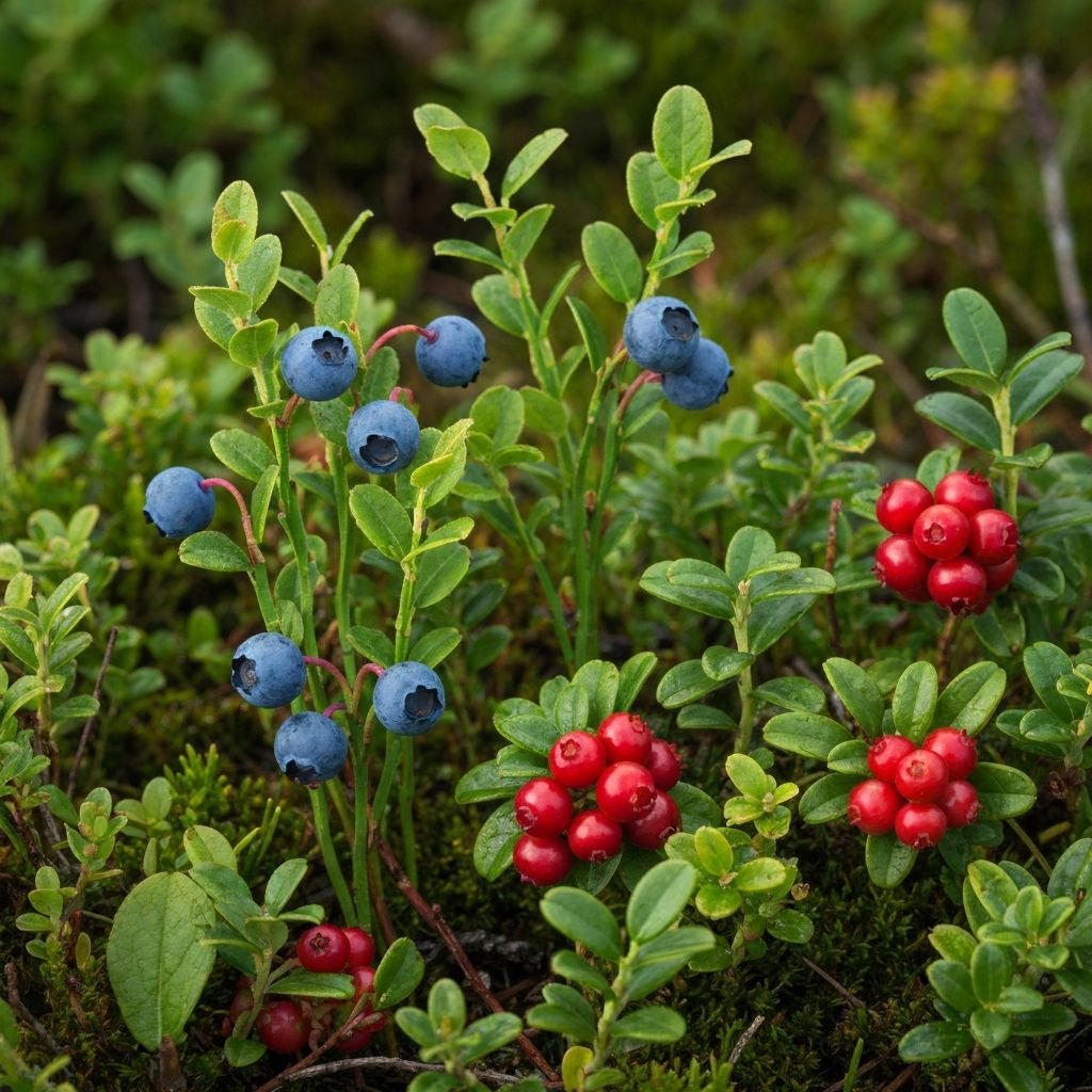 Frische alpine Beeren und Früchte